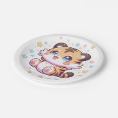 Jungle Tiger Baby Dusche Pappteller (Schrägansicht)