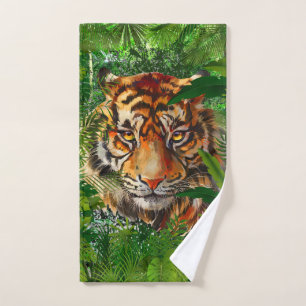 Jungle Tiger Badetuch Set Farbenfrohe Tiger Art