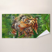 Jungle Tiger Badetuch Set | Farbenfrohe Tiger Art Badehandtuch (Badehandtuch)