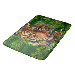 Jungle Tiger Bath Mat   Farbenfrohe Tiger Art Badematte