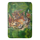 Jungle Tiger Bath Mat | Farbenfrohe Tiger Art Badematte (Vorderseite Vertikal)