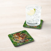 Jungle Tiger Beverage Coaster | Farbenfrohe Tiger  Getränkeuntersetzer (Rechte Seite)