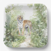 Jungle Tiger Birthday Pappteller (Vorderseite)