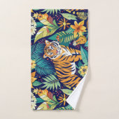 Jungle Tiger Blumenmuster Badhandtuch Set (Handtuch)