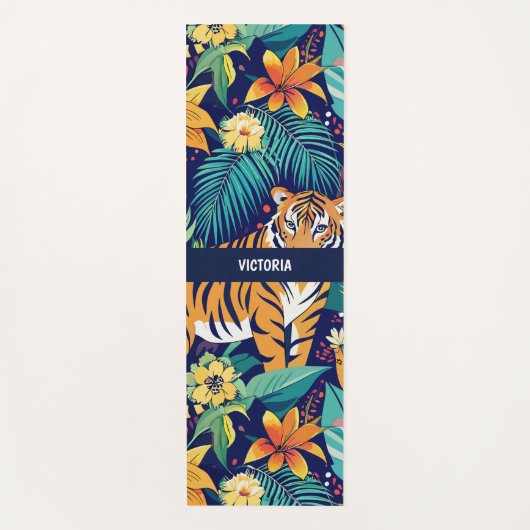 Jungle Tiger Blumenmuster Yogamatte (Vorderseite)