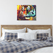 Jungle Tiger Canvas Print Leinwanddruck (Insitu (Schlafzimmer))