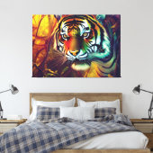 Jungle Tiger Canvas Print Leinwanddruck (Insitu (Schlafzimmer))
