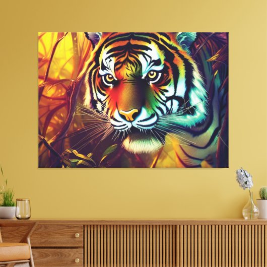Jungle Tiger Canvas Print Leinwanddruck (Insitu (Wohnzimmer))