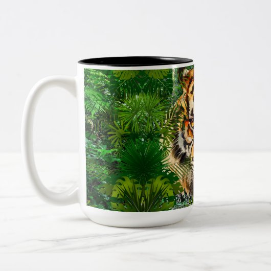 Jungle Tiger Coffee Tasse | Farbiger Tiger Art Cup (Links)