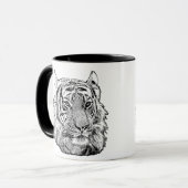 Jungle Tiger Face Safari Tierart Originalität Tasse (Vorderseite Links)