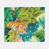 Jungle Tiger Fleecedecke (Vorderseite (Horizontal))