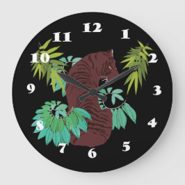 Jungle Tiger Große Wanduhr