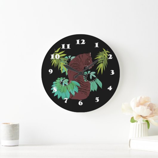 Jungle Tiger Große Wanduhr (Zuhause)