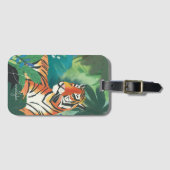 Jungle Tiger Illustration mit Namen Gepäckanhänger (Vorderseite (Horizontal))
