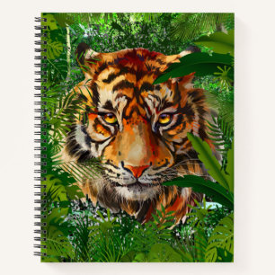 Jungle Tiger Notebook - Green Tiger Art Notizblock