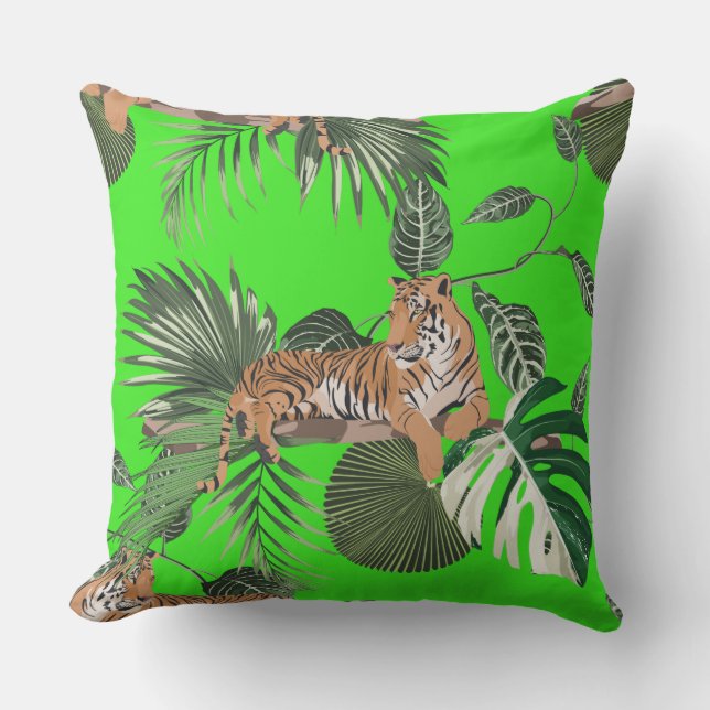 Jungle Tiger Outdoor Pillow Kissen (Vorderseite)
