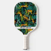 Jungle Tiger Palm Leaf Muster Benutzerdefinierter Pickleball Schläger (Rückseite)