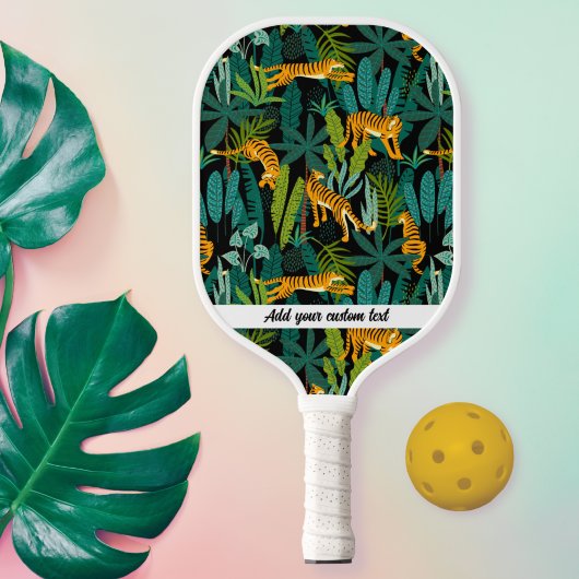 Jungle Tiger Palm Leaf Muster Benutzerdefinierter Pickleball Schläger