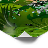 Jungle Tiger Poster - farbenfrohe Tiger Poster Glo (Ecke)