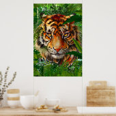 Jungle Tiger Poster | Farbiges Tiger-Poster (Küche)