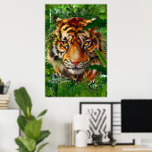 Jungle Tiger Poster | Farbiges Tiger-Poster (Heimbüro)