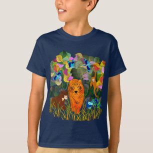 Jungle Tiger Sun Bear Peacock Affe Indischer Rolle T-Shirt