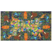 Jungle Tiger Sun Bear Peacock Affe Indischer Rolle Tischdecke (Vorderseite (Horizontal))