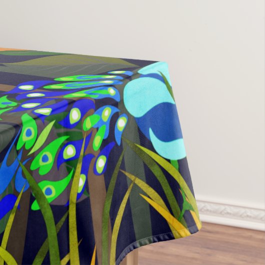 Jungle Tiger Sun Bear Peacock Affe Indischer Rolle Tischdecke (Beispiel)