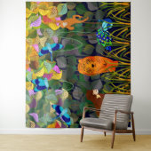 Jungle Tiger Sun Bear Peacock Affe Indischer Rolle Wandteppich (Beispiel)