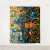 Jungle Tiger Sun Bear Peacock Affe Indischer Rolle Wandteppich (Vorderseite)