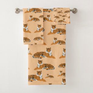 Jungle Tiger Tiermuster Badhandtuch Set