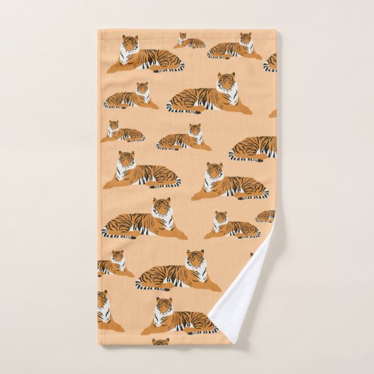 Jungle Tiger Tiermuster Badhandtuch Set (Handtuch)