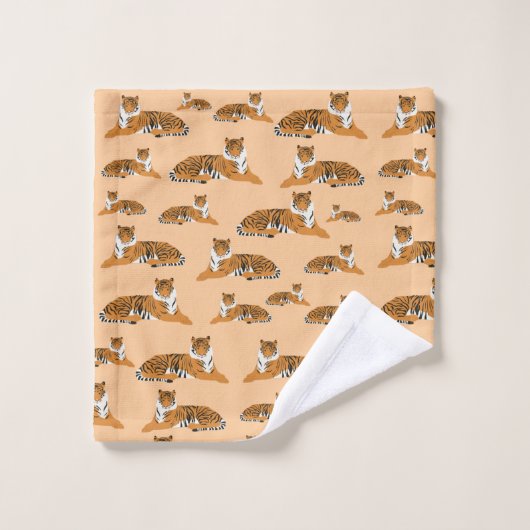 Jungle Tiger Tiermuster Badhandtuch Set (Waschlappen)