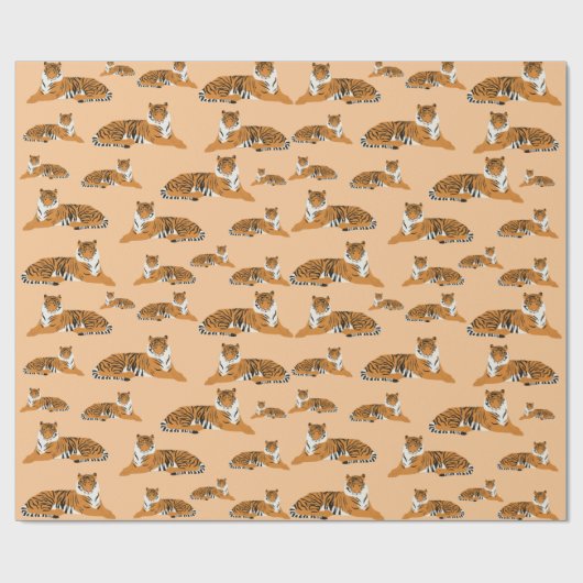 Jungle Tiger Tiermuster Geschenkpapier (Flach)