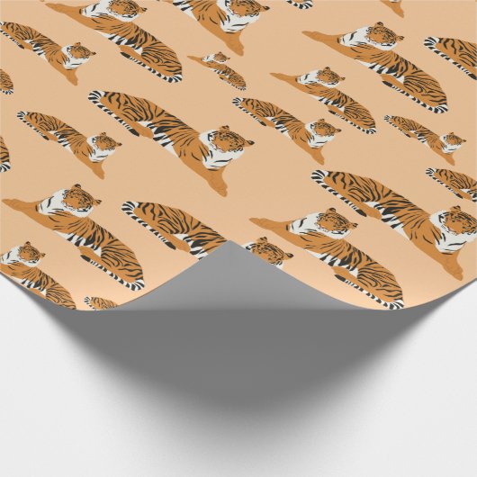 Jungle Tiger Tiermuster Geschenkpapier (Ecke)