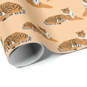 Jungle Tiger Tiermuster Geschenkpapier (Rolleneckpunkt)