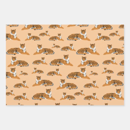 Jungle Tiger Tiermuster Geschenkpapier Set (Vorderseite 3)