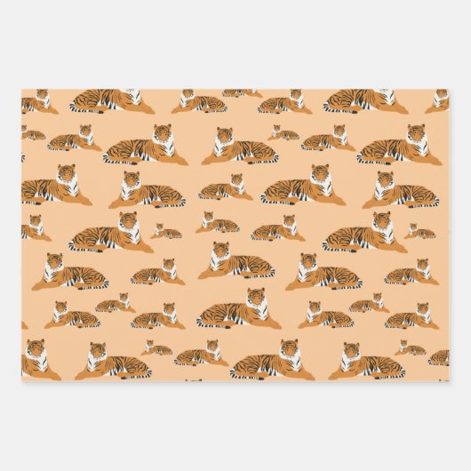 Jungle Tiger Tiermuster Geschenkpapier Set (Vorderseite 2)