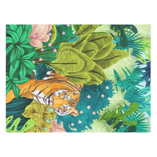 Jungle Tiger Tischdecke (Vorderseite (Horizontal))