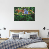 JUNGLE TIGER UND IHRE CUBS LEINWANDDRUCK (Insitu (Schlafzimmer))