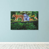 JUNGLE TIGER UND IHRE CUBS LEINWANDDRUCK (Insitu (Holzboden))