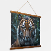 Jungle Tiger Wandteppich Mit Holzrahmen (Gewinkelt)