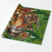 Jungle Tiger Wrapping Paper | Farblich Zeichnend Geschenkpapier (Ungerollt)