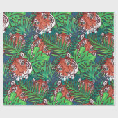 Jungle Tiger Wrapping Paper | fett und exotisch Geschenkpapier (Flach)