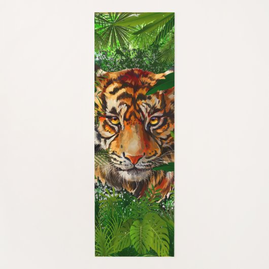 Jungle Tiger Yoga Mat | Farbenfroher Tiger Zeichne Yogamatte (Vorderseite)