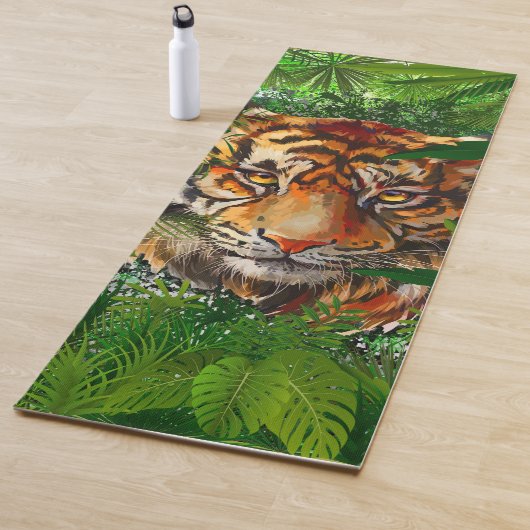 Jungle Tiger Yoga Mat | Farbenfroher Tiger Zeichne Yogamatte (Beispiel)