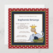 Jungle Time Zoo Animals Lio Kinderdusche Einladung (Vorne/Hinten)