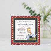 Jungle Time Zoo Animals Lio Kinderdusche Einladung (Stehend Vorderseite)