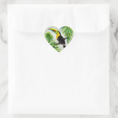 Jungle Toucan Herz-Aufkleber (Tasche)