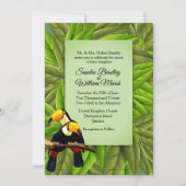 Jungle Toucans Hochzeitseinladung Einladung (Vorderseite)